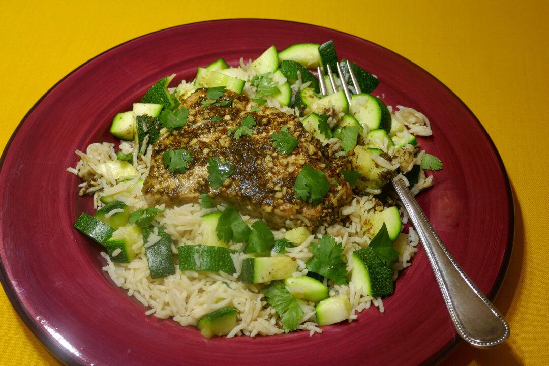 Za’atar Pork Chops With Zucchini Rice