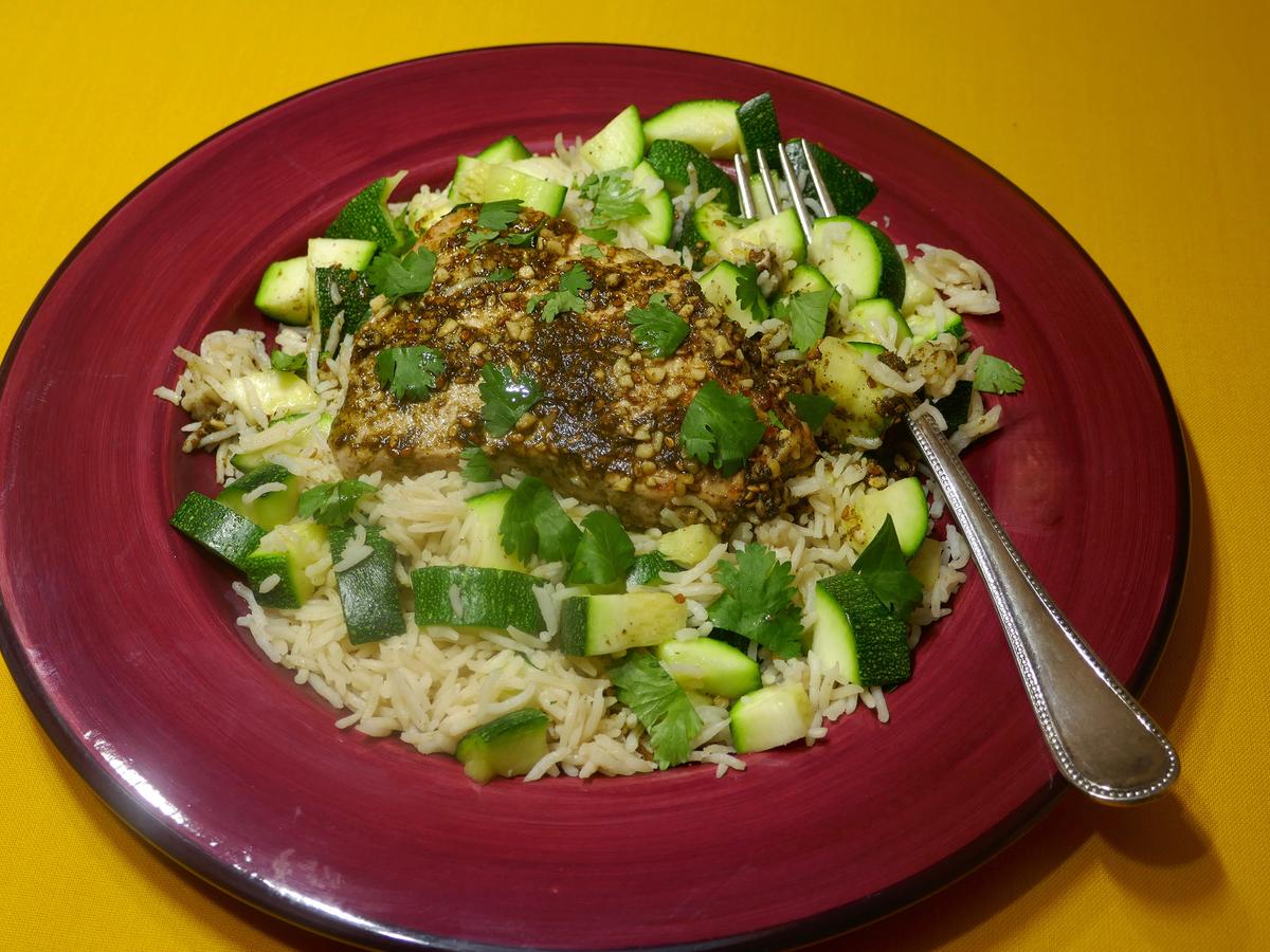 Za’atar Pork Chops With Zucchini Rice