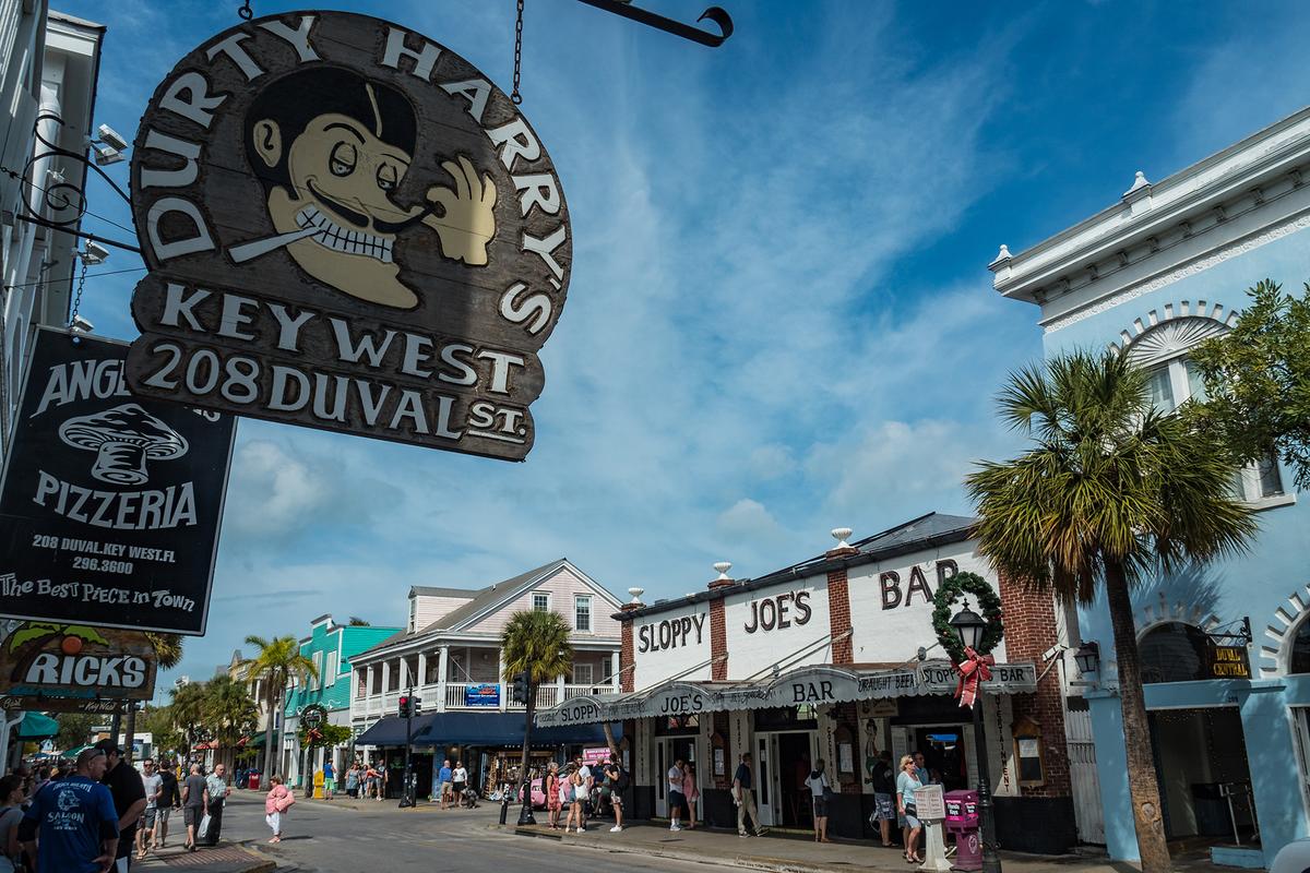 Sloppy Joe's Bar has sat on the corner of Duval and Green streets since 1937, making it a landmark in Key West, Florida. (Markus Haberkern/Shutterstock)
