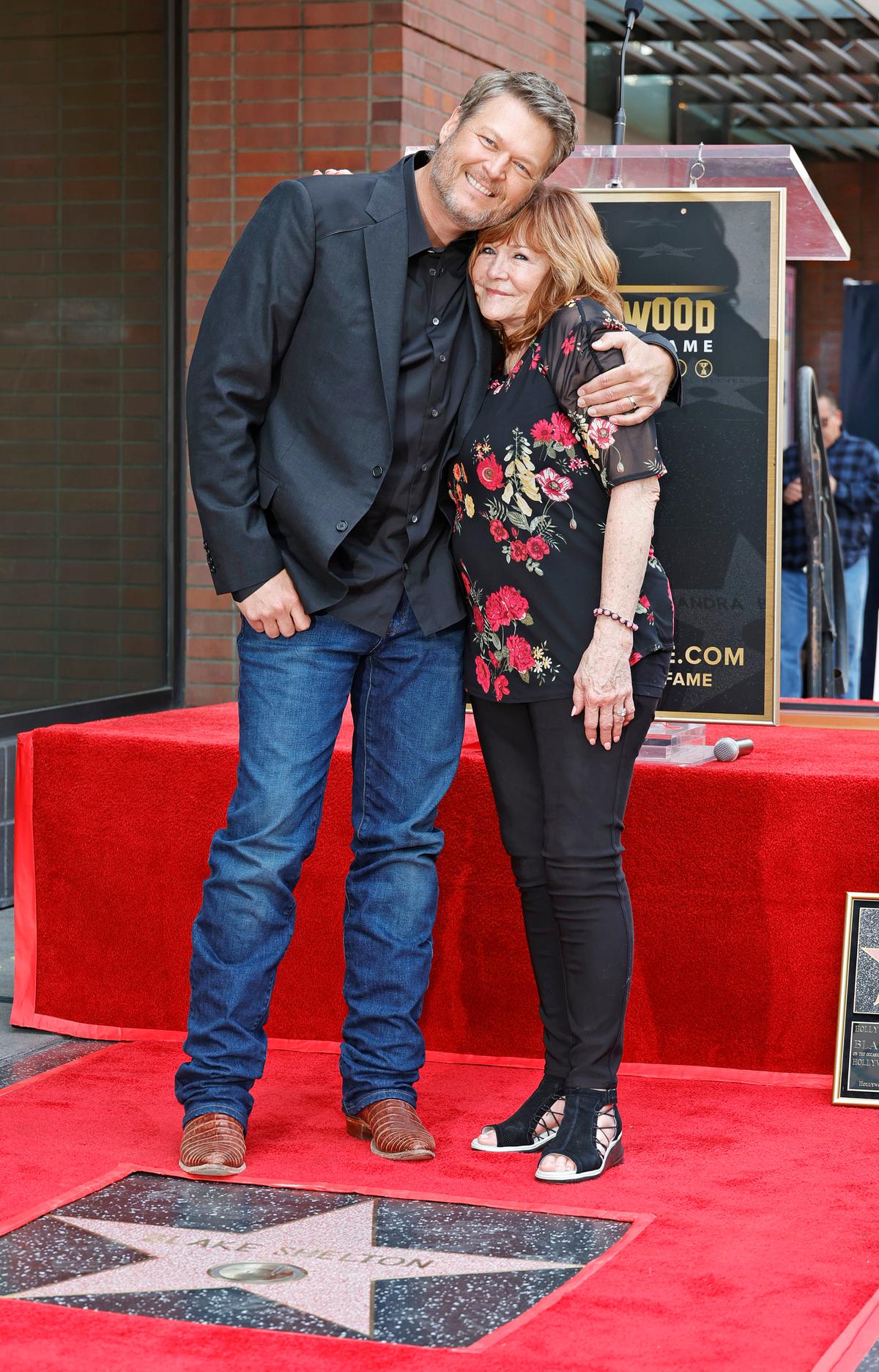 Blake Shelton and his mom, Dorothy Shackleford, at his Star Ceremony in Hollywood, 2023. (Frazer Harrison/Getty Images)