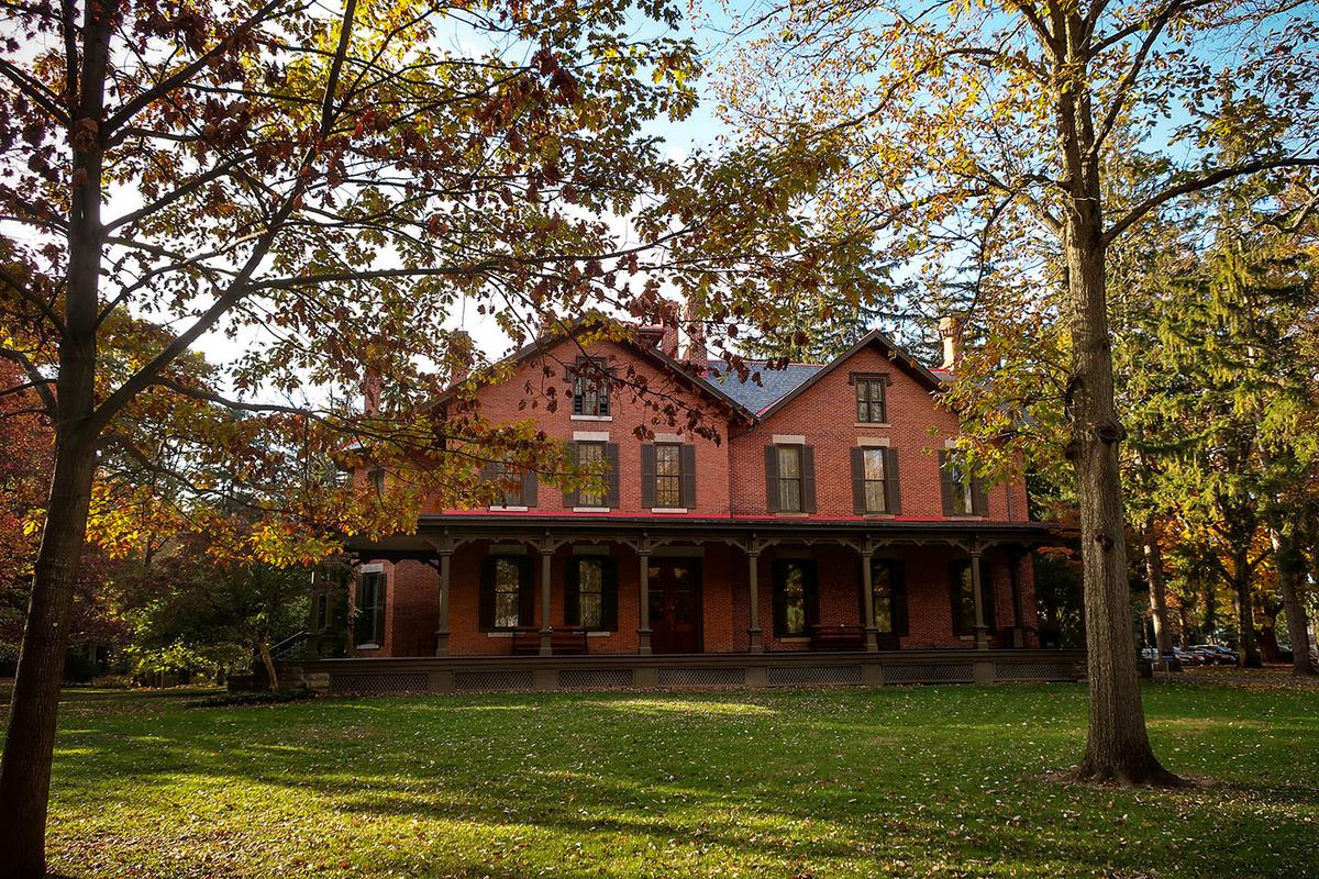 Over 100 species of mature trees flank the 25-acre grounds surrounding the Hayes mansion. Cherry trees are in bloom in the spring, and sprawling oaks are named for Union generals with whom Hayes served during the Civil War, such as Gen. William Rosecrans and Gen. Philip Sheridan. (Hayes Presidential Library & Museums)