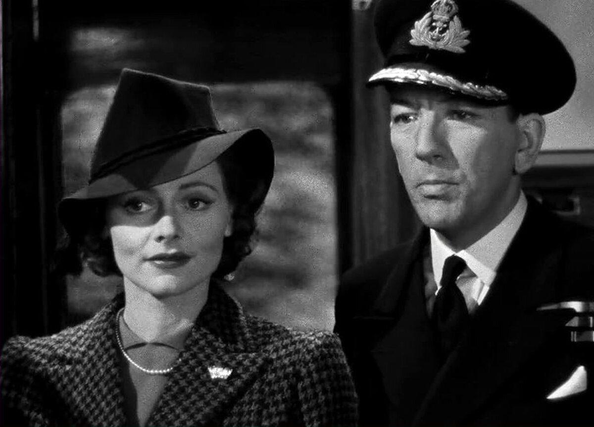 Alix (Celia Johnson) enjoys time with her husband, Capt. E.V. Kinross (Noel Coward), back home, in “In Which We Serve.” (British Lion Films)