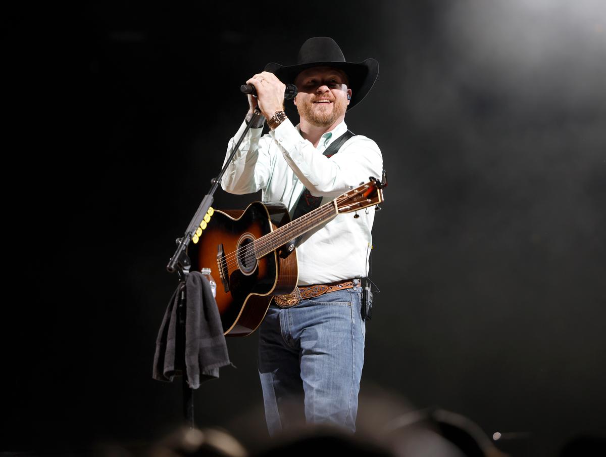 Cody Johnson performing at Bridgestone Arena on Feb. 14, 2025, in Nashville. (Jason Kempin/Getty Images)