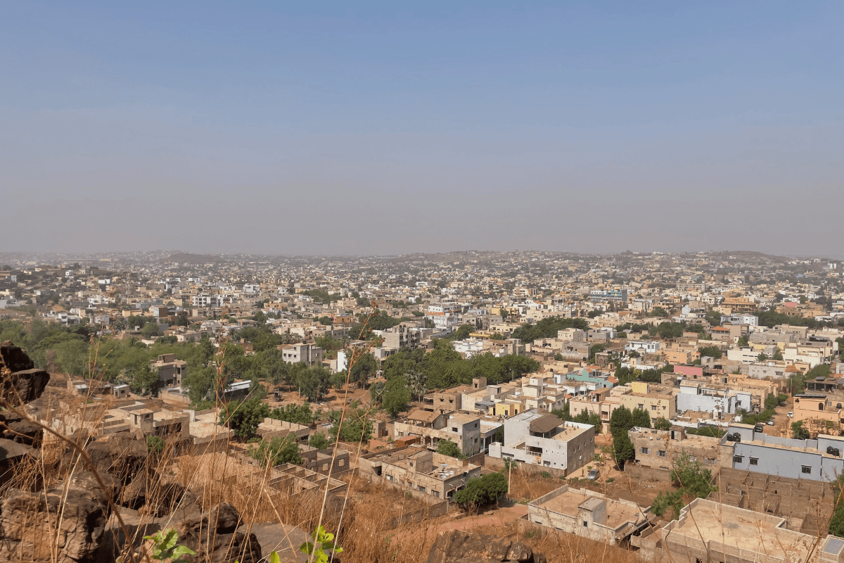 An aerial view of Bamako, Mali, on April 25, 2026. (AP Photo)