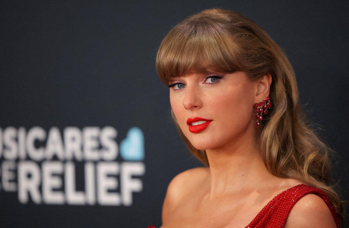 Taylor Swift poses at the red carpet during the 67th Annual Grammy Awards in Los Angeles on Feb. 2, 2025. (Daniel Cole/Reuters)