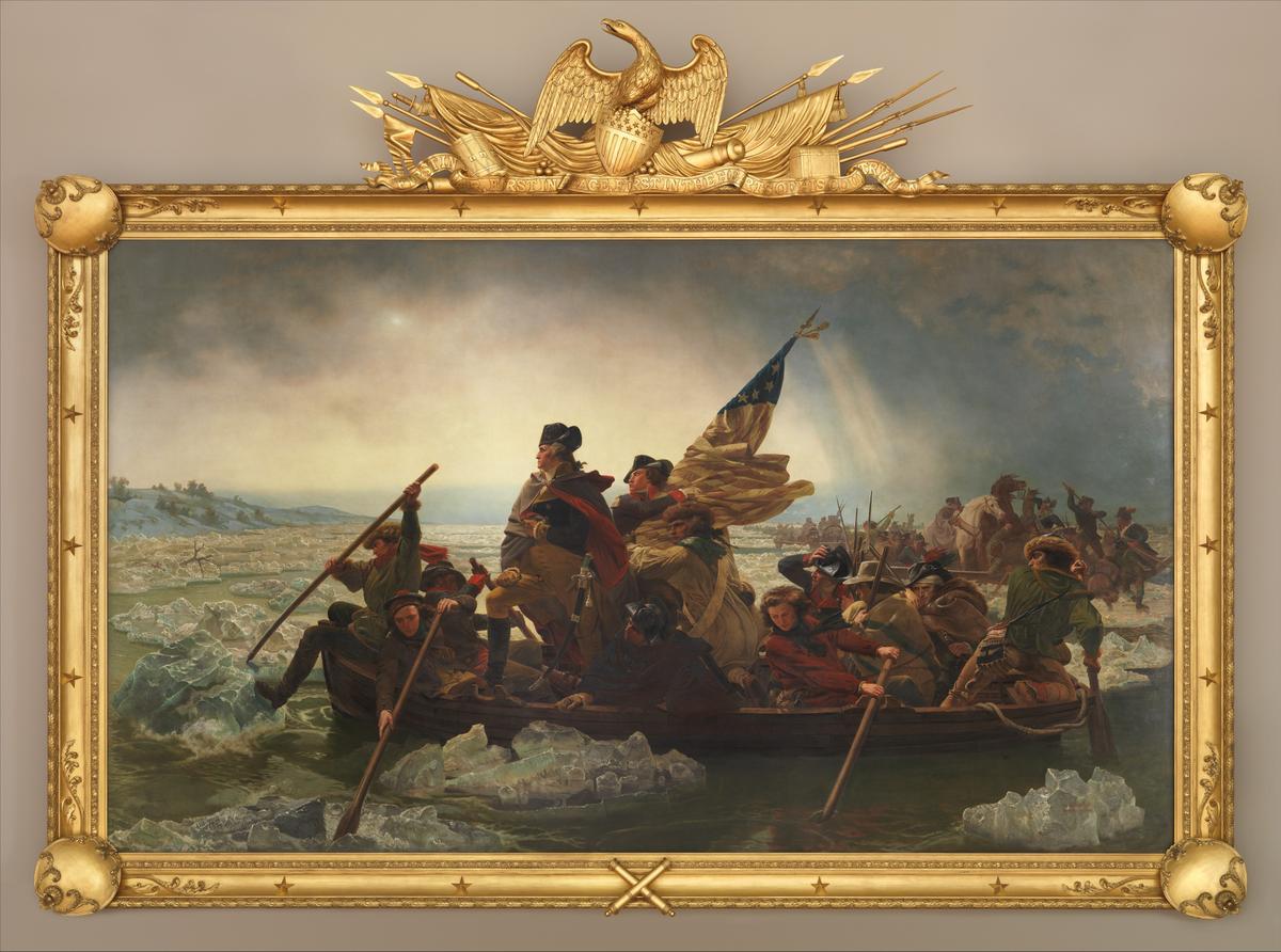 The epic painting "Washington Crossing the Delaware," 1851, by Emanuel Leutze is a highlight of the American Wing. Metropolitan Museum of Art, New York City. (Public Domain)