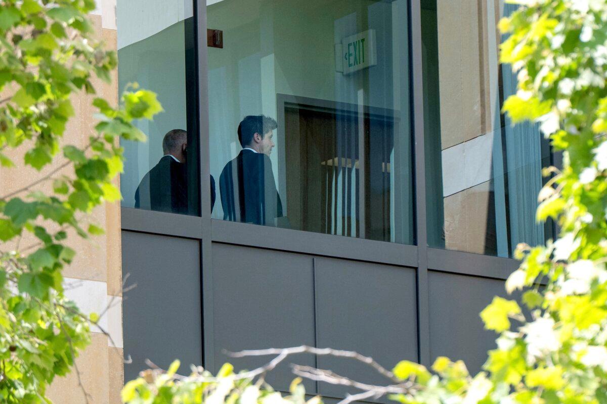 OpenAI CEO Sam Altman ahead of opening remarks in a lawsuit brought by Elon Musk over whether the artificial intelligence company betrayed its nonprofit mission, at the federal courthouse in Oakland, Calif., on April 28, 2026. (Karl Mondon/AFP via Getty Images)