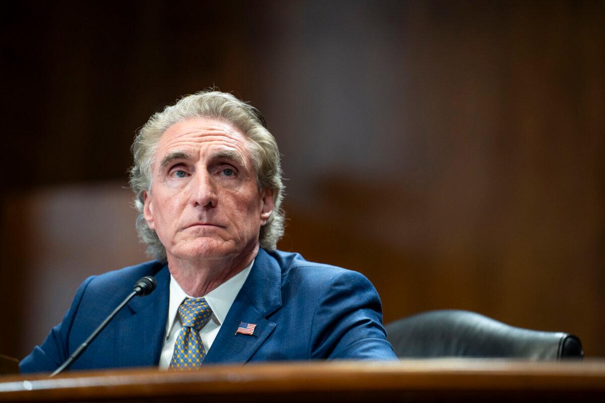 Interior Secretary Doug Burgum testifies on Capitol Hill in Washington on April 29, 2026. (Madalina Kilroy/The Epoch Times)