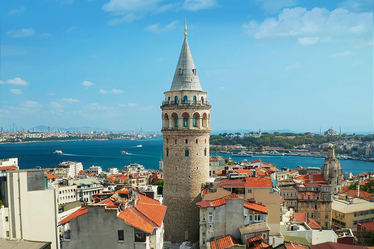 The Genoese built the Galata Tower in the 14th century. At 220 feet tall, it offers panoramic views of Istanbul, including the Bosphorus and Golden Horn. (prmustafa/Getty Images)
