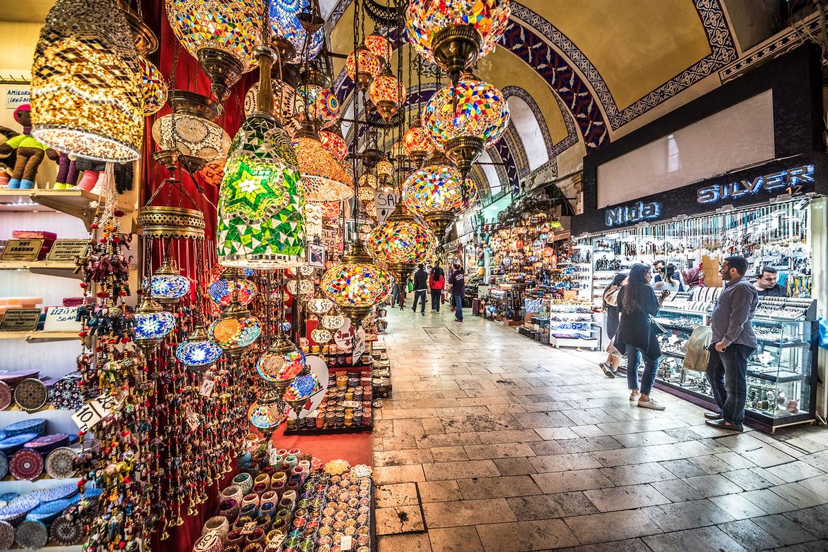 Istanbul's Grand Bazaar dates back to the 15th century and contains thousands of shops, selling everything from textiles to jewelry and ceramics. (epic_images/Shutterstock)