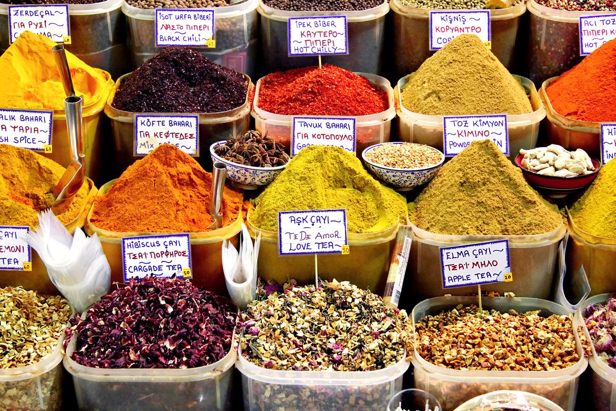Markets in Instabul display a wide variety of spices in colorful, open bins. (iariturk/Getty Images)