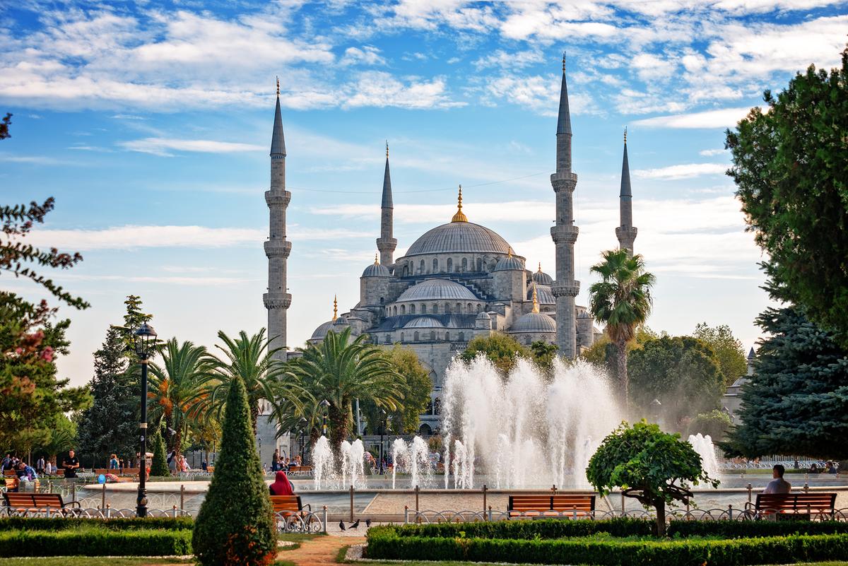 The Sultan Ahmed Mosque, commonly known as the Blue Mosque, is famous for its interior decoration featuring over 20,000 handmade, hand-painted İznik ceramic tiles (Emad Aljumah/Getty Images)