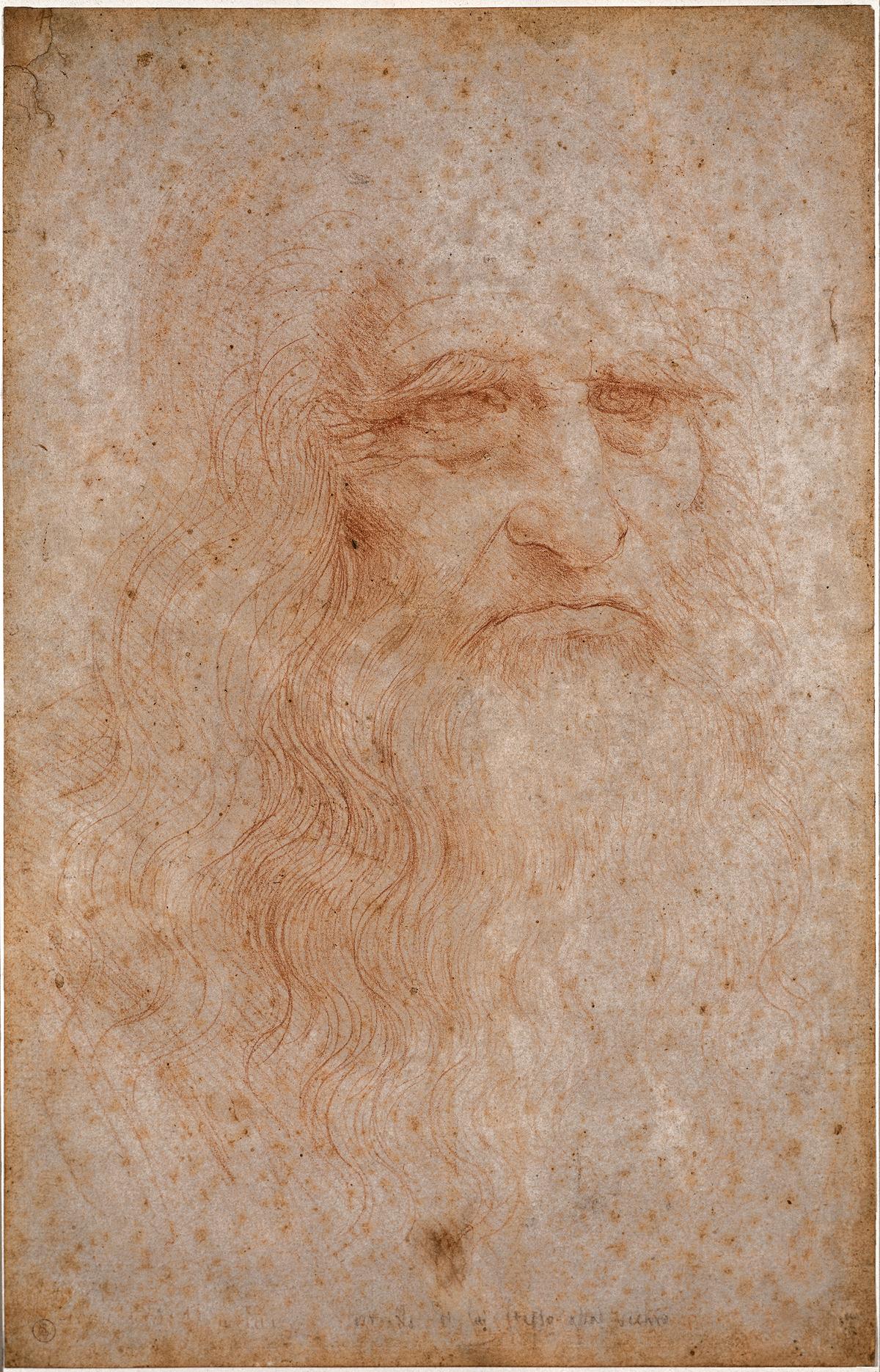 “Portrait of a Man in Red Chalk," 1517–1518, by Leonardo da Vinci. Sanguine on paper; 13 1/8 inches by 8 7/16 inches. Royal Library of Turin, Italy. (Public Domain)