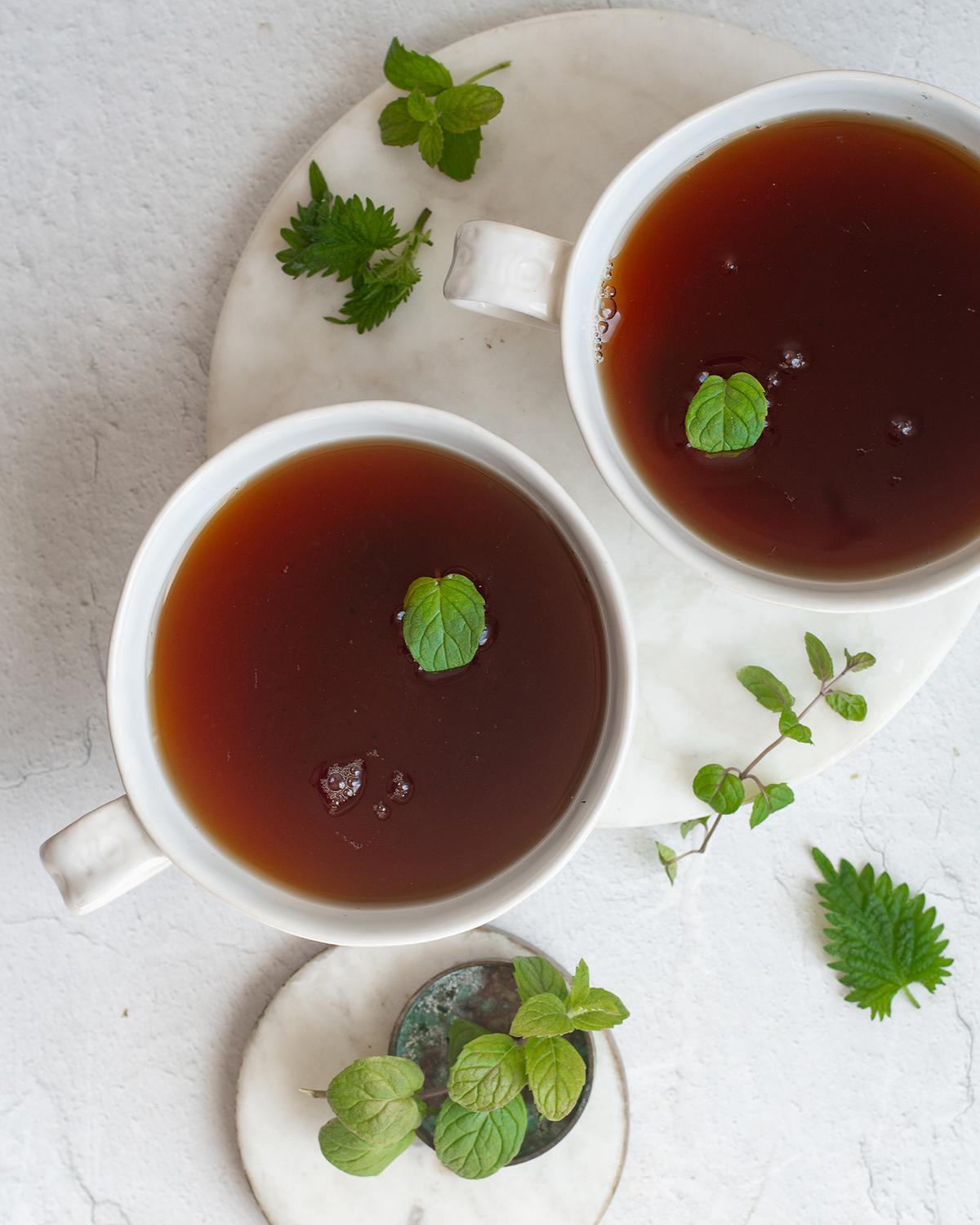 Nettle's earthy notes are balanced by mint's lighter herbal brightness. (Jennifer McGruther)