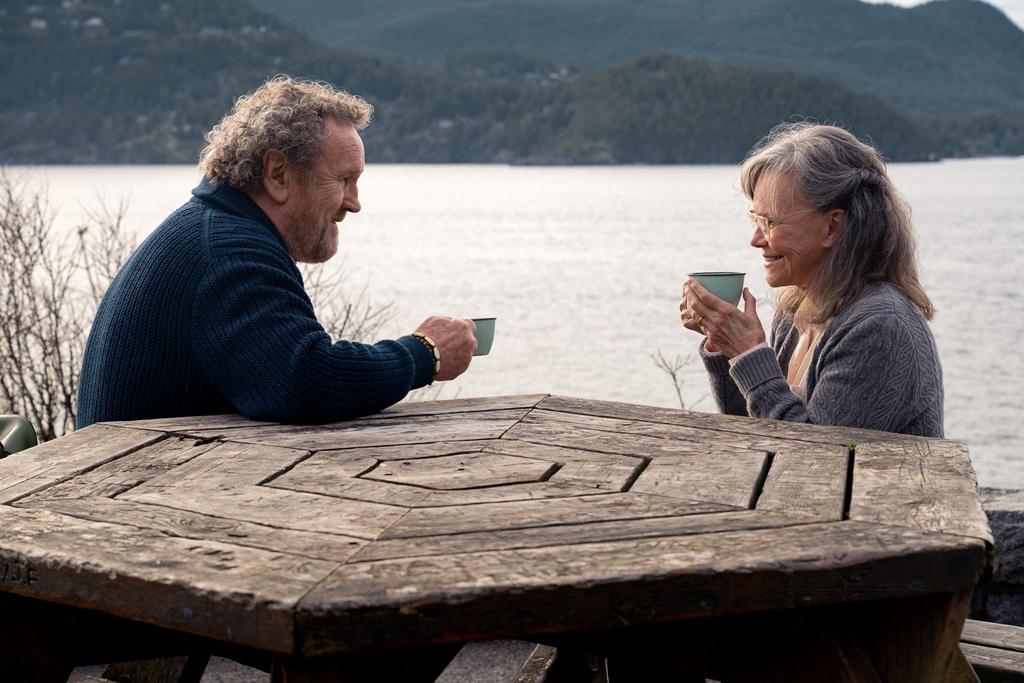 Ethan (Colm Meaney) and Tova (Sally Field), in "Remarkably Bright Creatures." (Diyah Pera/Netflix)