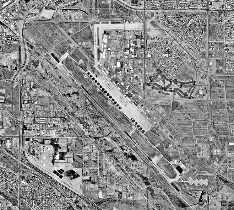 USGS orthophoto of Davis-Monthan Air Force Base in Tucson, Ariz., on May 16, 1992. (United States Geological Survey/Public Domain, CC0)