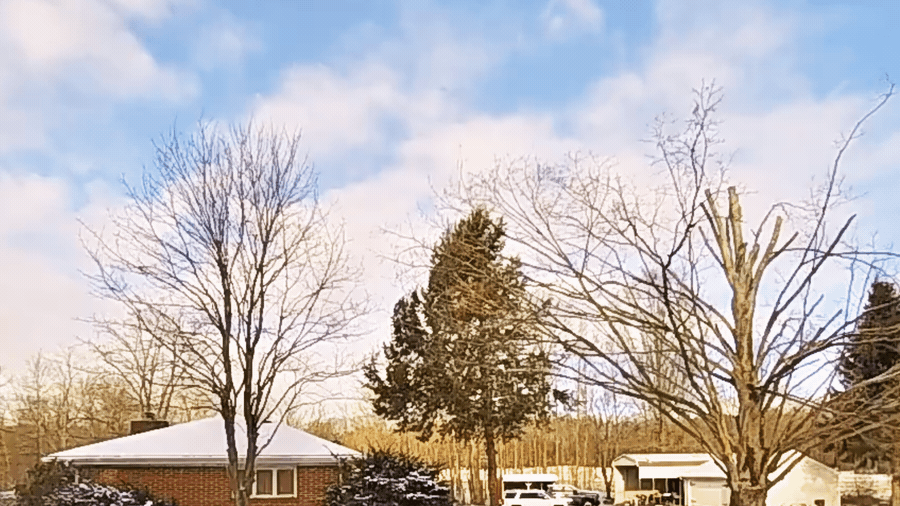 (Left) A still from a video captures a fireball in Kennerdell, Pa., on March 17, 2026. (Right) A still from a home security camera video captures a fireball in Ravenna, Ohio, on March 17, 2026. (Courtesy of Jeff Campbell, David Hamann/American Meteor Society)