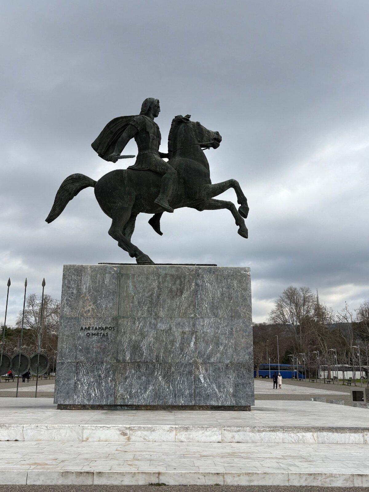 This statue of Alexander the Great in Thessaloniki, Greece, recalls the empire he once commanded. (Georgeanne Brennan)