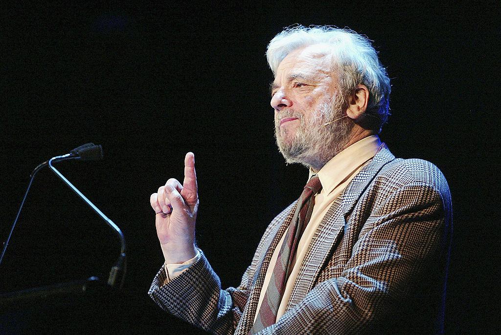 Stephen Sondheim speaks during the Dramatists Guild Fifth Annual Benefit Dinner on May 10, 2004, in New York City. (Scott Gries/Getty Images)