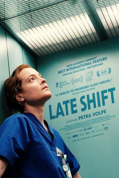 Floria (Leonie Benesch) composes herself in an elevator, in "Late Shift." (Zodiac Pictures)