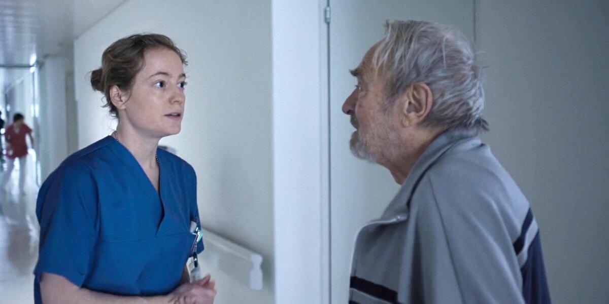 Floria (Leonie Benesch) and Mr. Leu (Urs Bihler), in "Late Shift." (Zodiac Pictures)