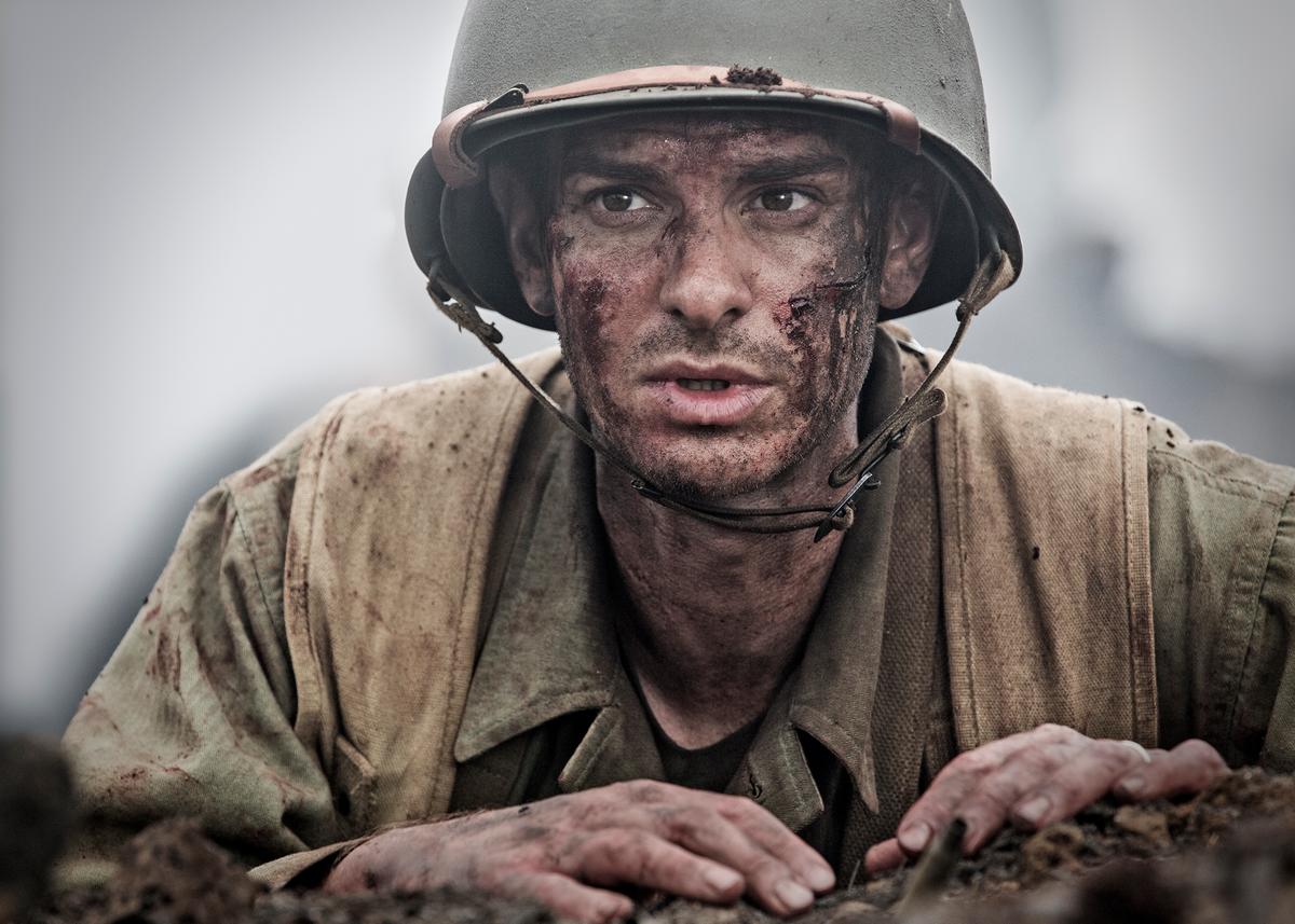 Andrew Garfield stars as Desmond T. Doss in "Hacksaw Ridge," a film based on a true story. (MovieStillsDB)