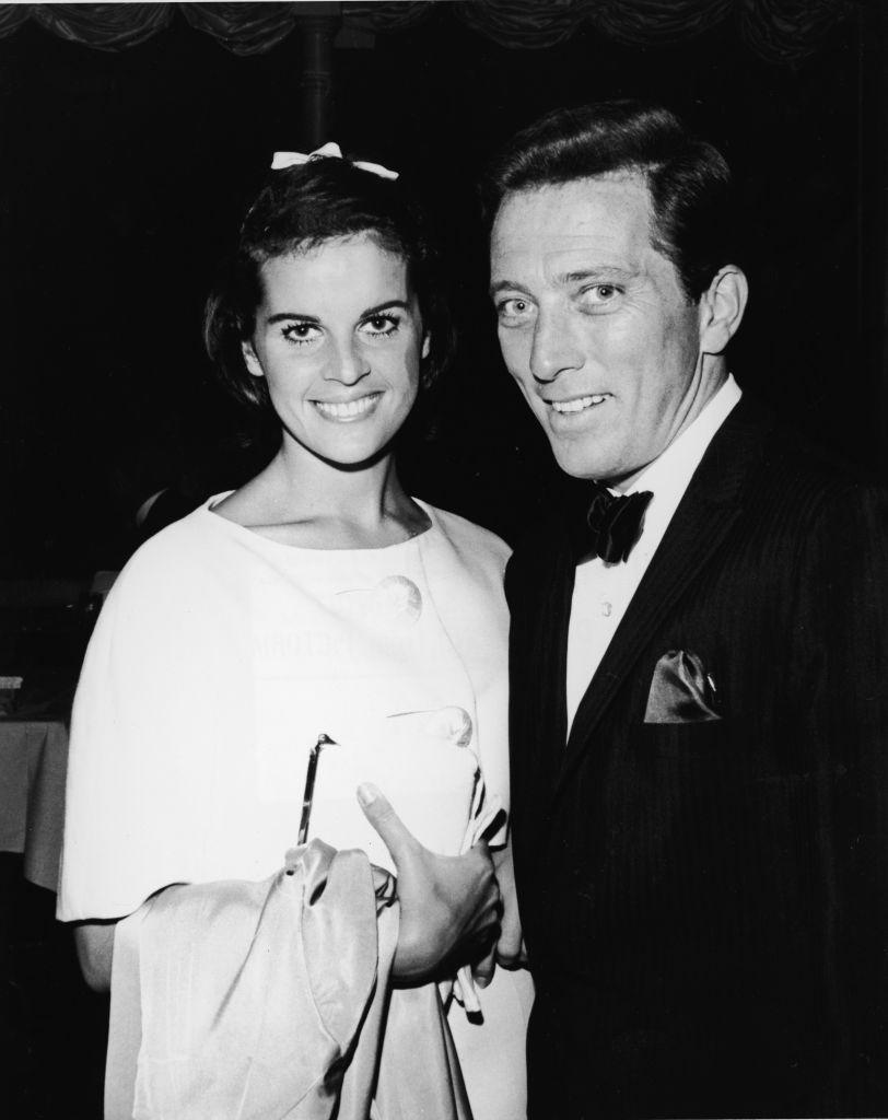 American pop singer Andy Williams and his wife, French singer and actor Claudine Longet, smile as they attend singer Bobby Darin's opening night performance at the Moulin Rouge nightclub, Hollywood, Calif., on Sept. 20, 1962. (Pictorial Parade/Getty Images)