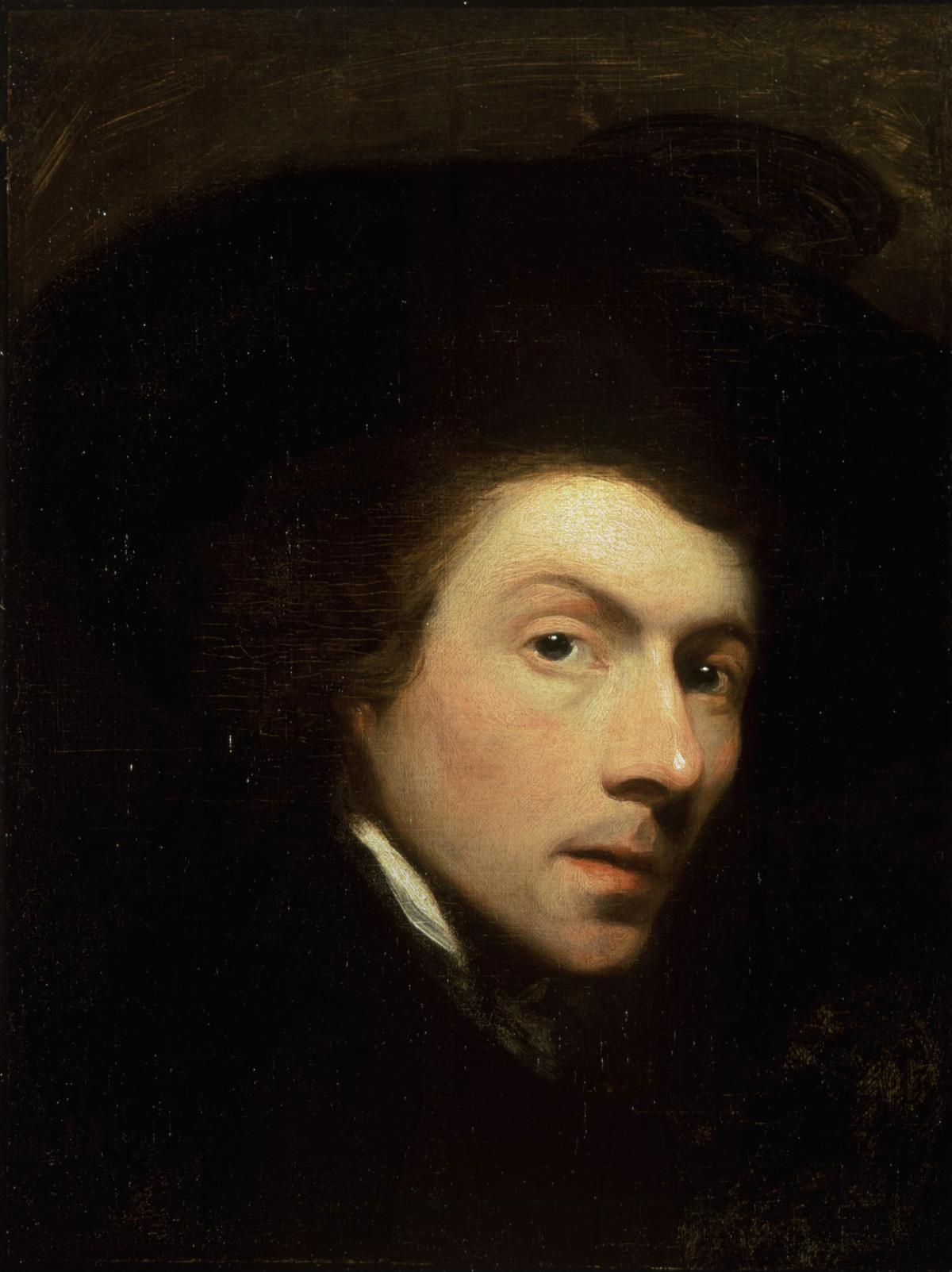 Self-portrait, circa 1778, by Gilbert Stuart. Oil on canvas; 42 1/2 inches by 32 1/4 inches. Redwood Library and Athenaeum, Newport, Rhode Island. (Public Domain)