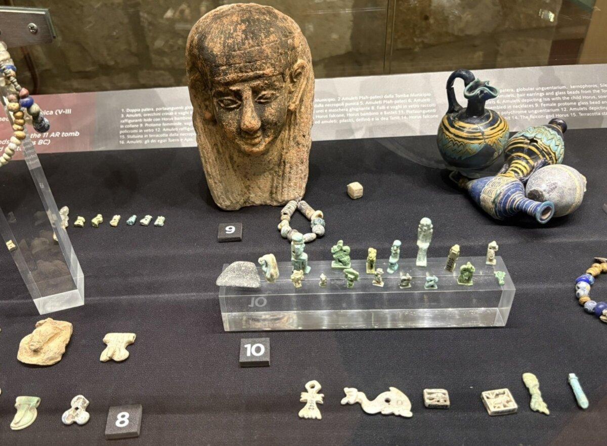 The accessible Ferruccio Barreca Archaeological Museum displays collections of excavated artifacts, including Punic grave goods from the third and fourth centuries B.C.,  in Sant'Antioco, Sardinia, Italy. (Alison Ramsey)