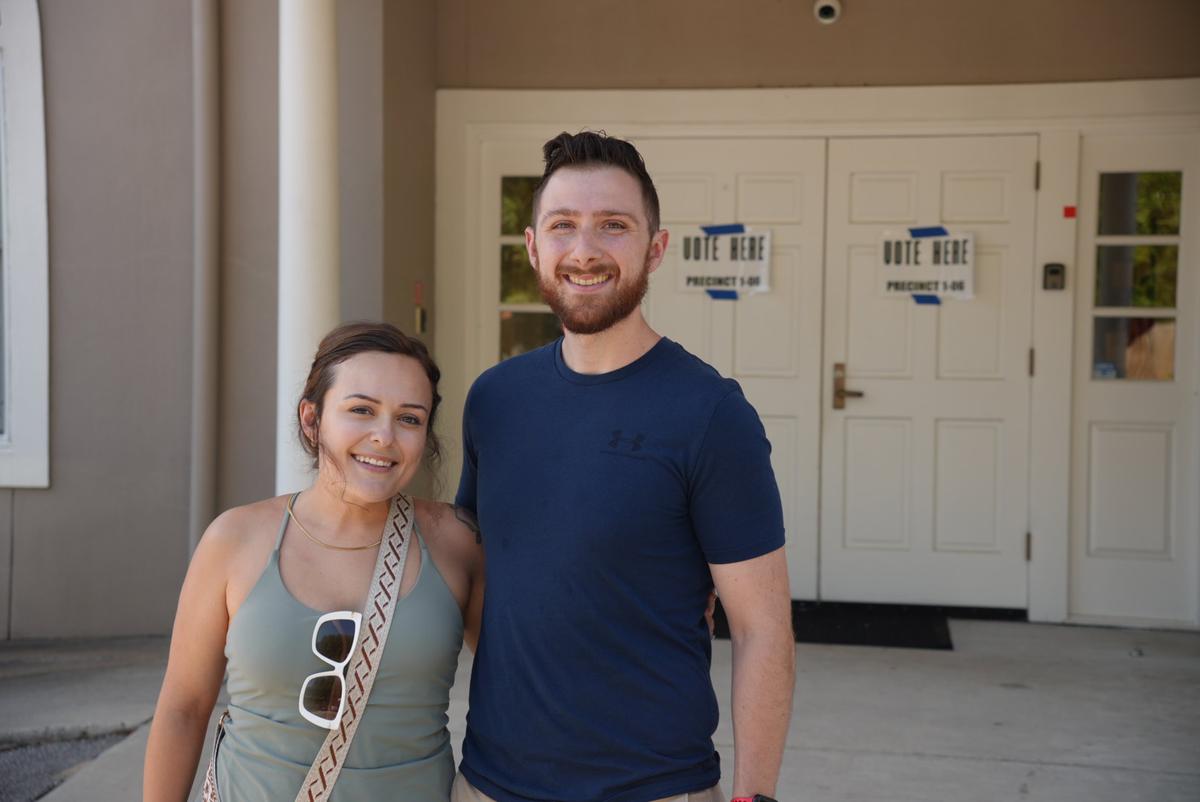 Leah and Hoss Czup shared similar views and interests in regards to Georgia's primary elections. They voted for a lesser-known Democratic contender for Georgia's governorship in Savannah, Georgia, on May 19. (Troy Myers/Epoch Times)