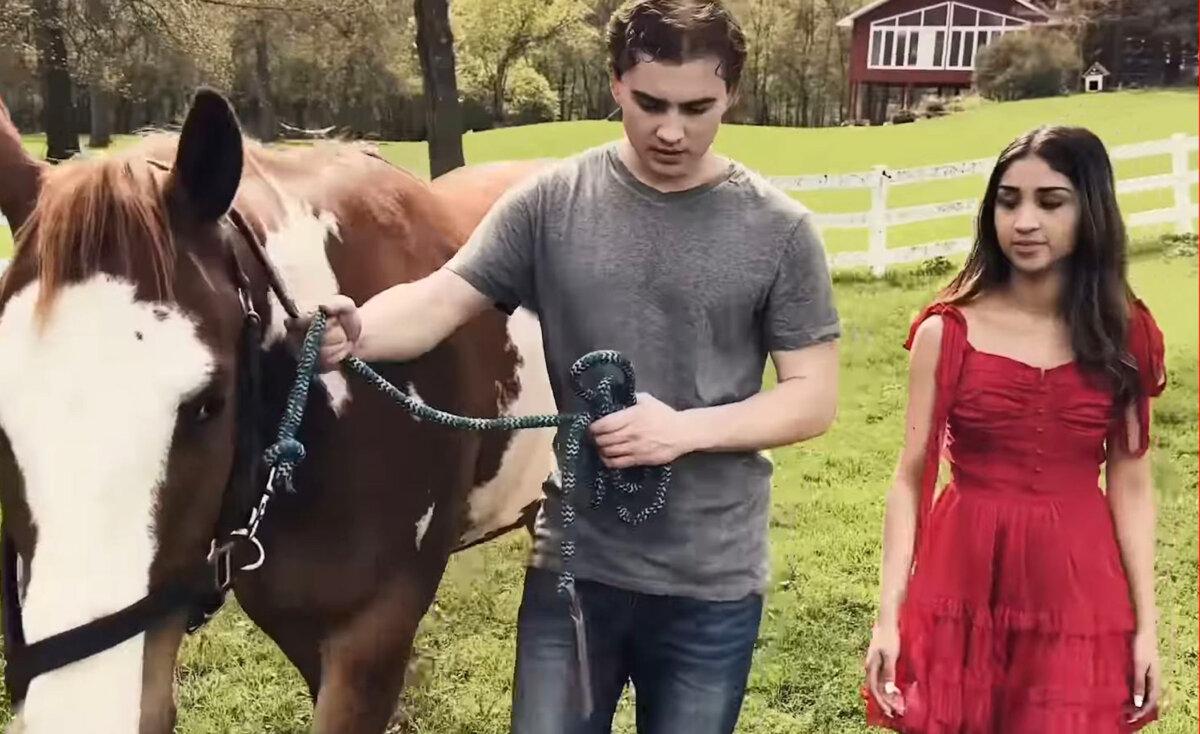 Blake (Luke LeBrun) and Joy (Ava Justin), in “Joy of Horses.” (GJW+)