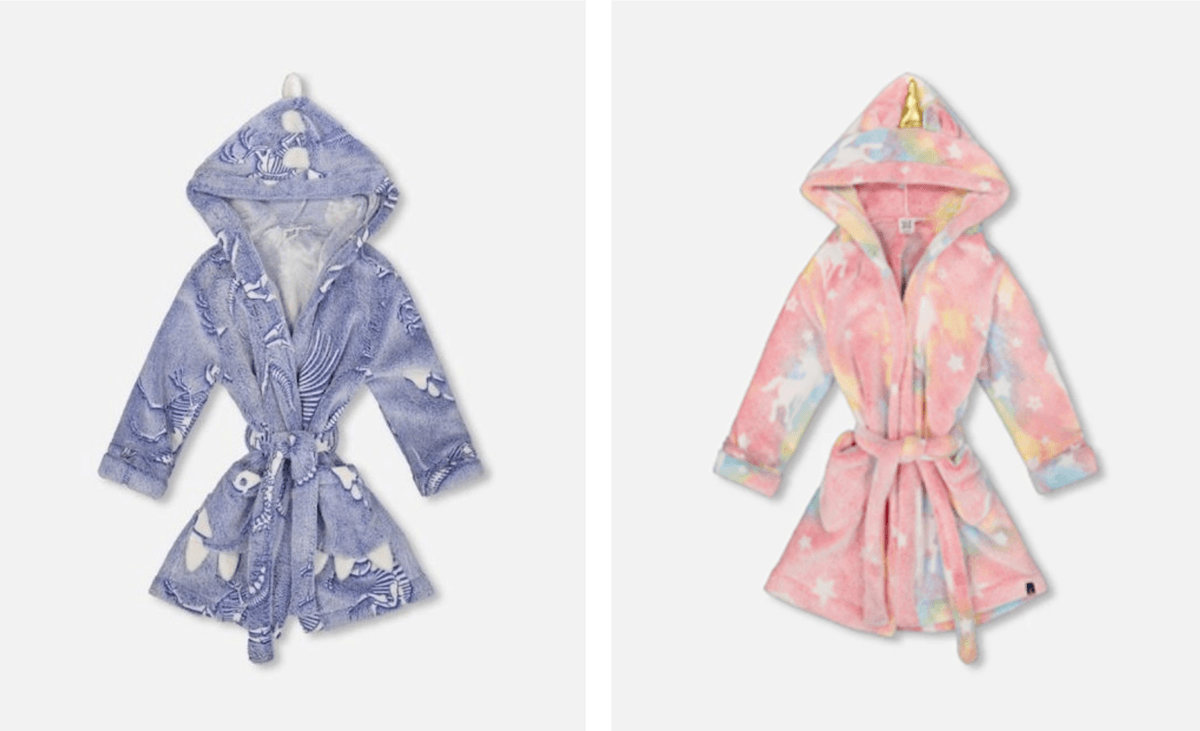 Deux par Deux children’s bathrobes are being recalled by Health Canada due to flammability concerns. (Health Canada handout photo)