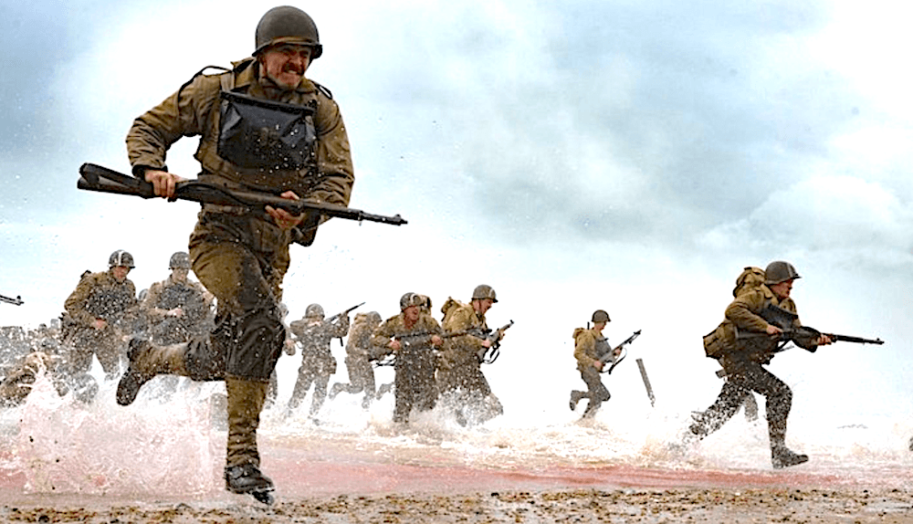 Soldiers storming the beach at Normandy under heavy fire from the Germans on D-Day, in "Pressure." (Working Title Films/StudioCanal)