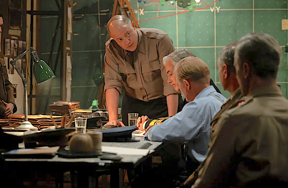 U.S. Gen. Dwight D. Eisenhower (Brendan Fraser, C) during the 72 hours before the D-Day invasion in WWII, in "Pressure." (Working Title Films/StudioCanal)