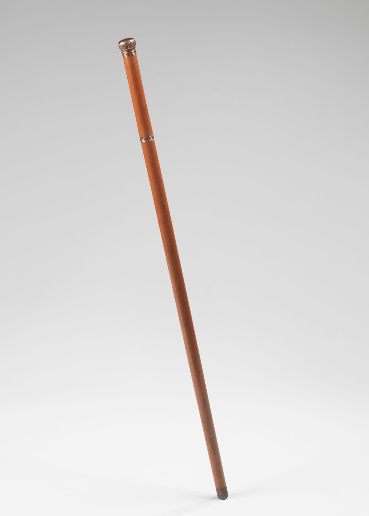 American cane, 1885, made from wood, metal, and glass. Brooklyn Museum Costume Collection at the Metropolitan Museum of Art, New York City. (Public Domain)