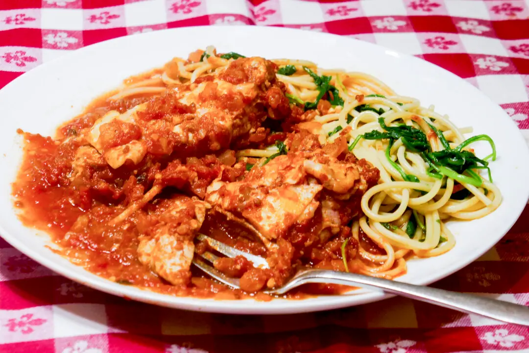 Pork Parmesan With Spaghetti and Peppery Arugula