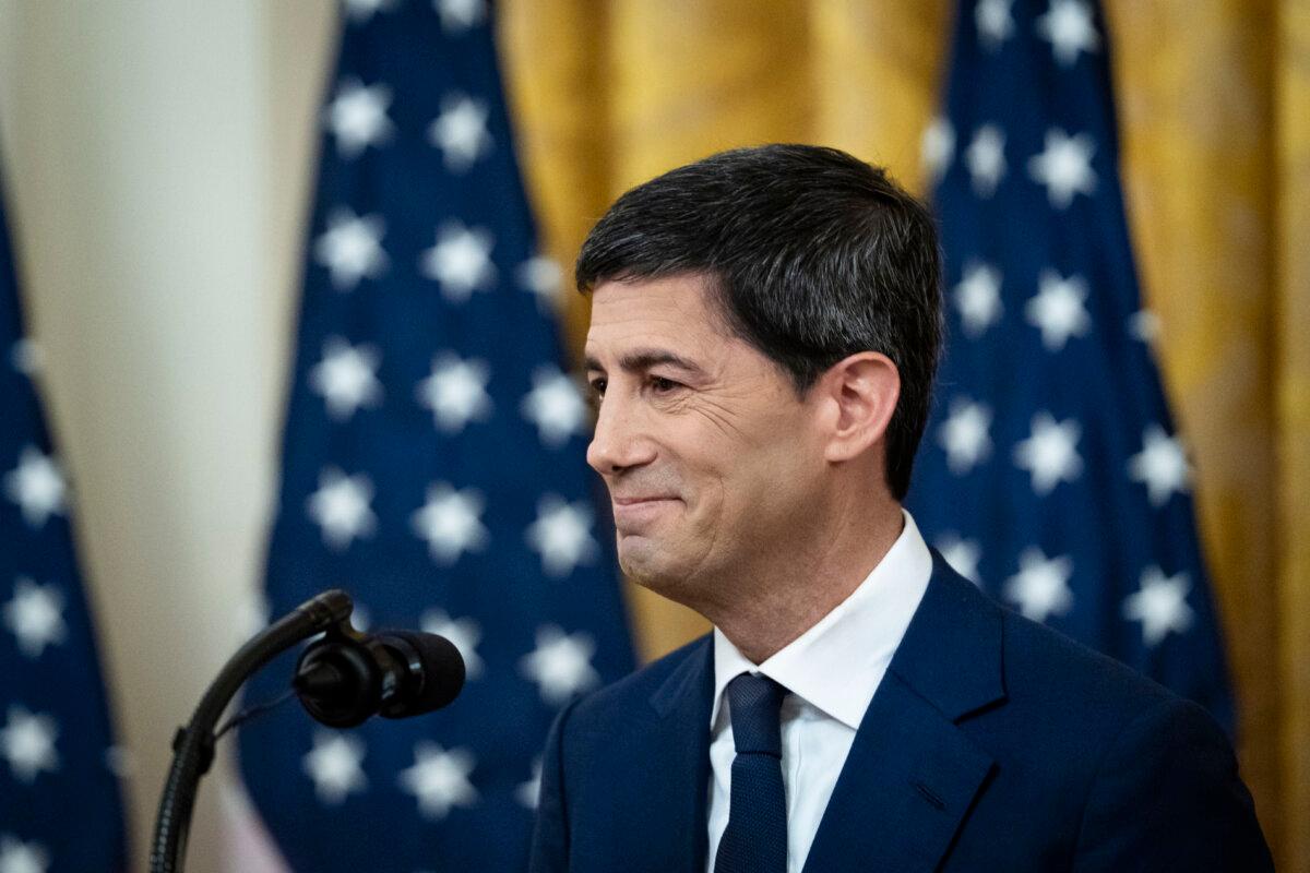 Federal Reserve Chairman Kevin Warsh speaks at the White House on May 22, 2026. (Madalina Kilroy/The Epoch Times)