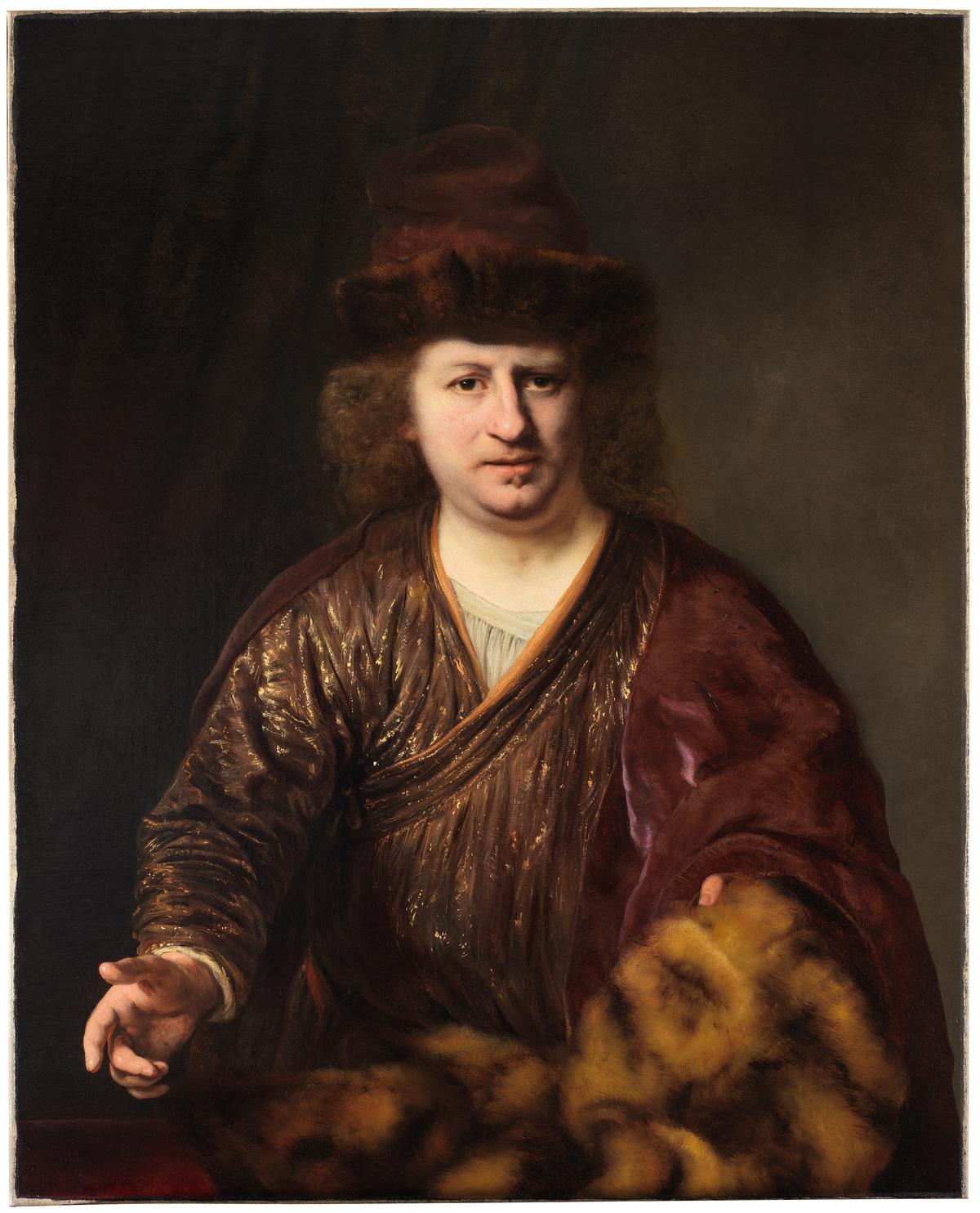 "Man With a Fur-Trimmed Hat," circa 1646–1648, by Ferdinand Bol. Oil on canvas; 39 3/8 inches by 31 5/16 inches. (Courtesy of The Leiden Collection, New York)
