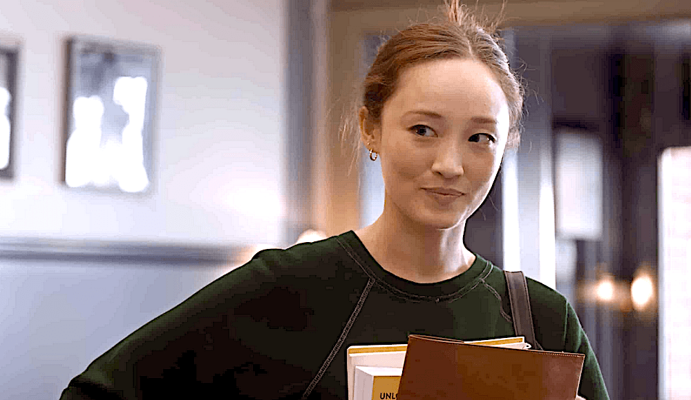 Composition student Ruthie (Havana Rose Liu) wondering about that fetching piano tuner, in "Tuner." (Black Bear Pictures)