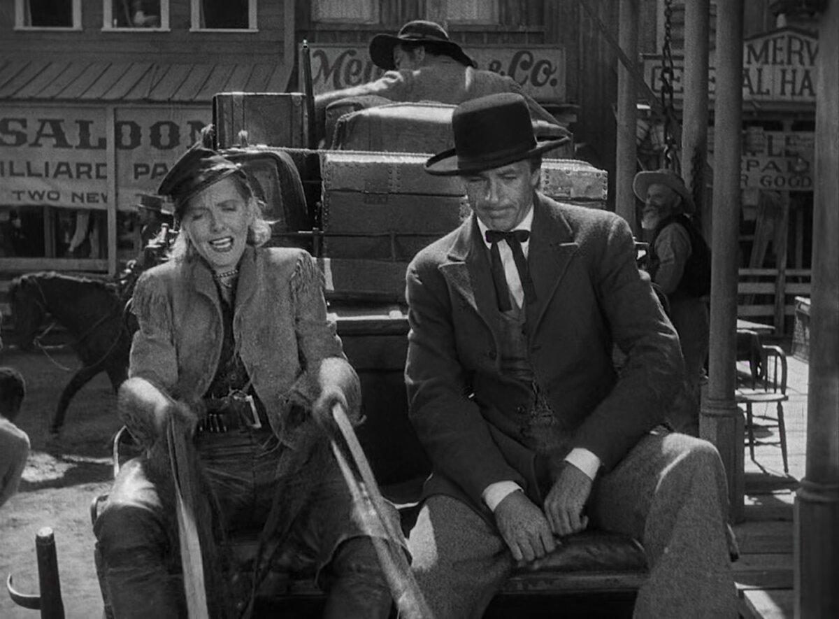 Calamity Jane (Jean Arthur) and “Wild Bill” Hickok (Gary Cooper), in “The Plainsman.” (Paramount Pictures)