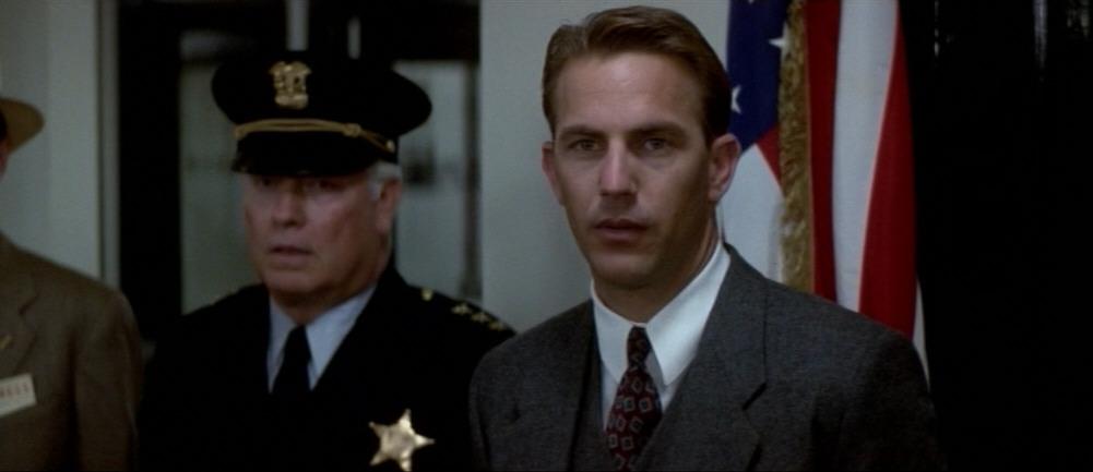 Chief Mike Dorsett (Richard Bradford, L) and Eliot Ness (Kevin Costner), in “The Untouchables.” (Paramount Pictures)