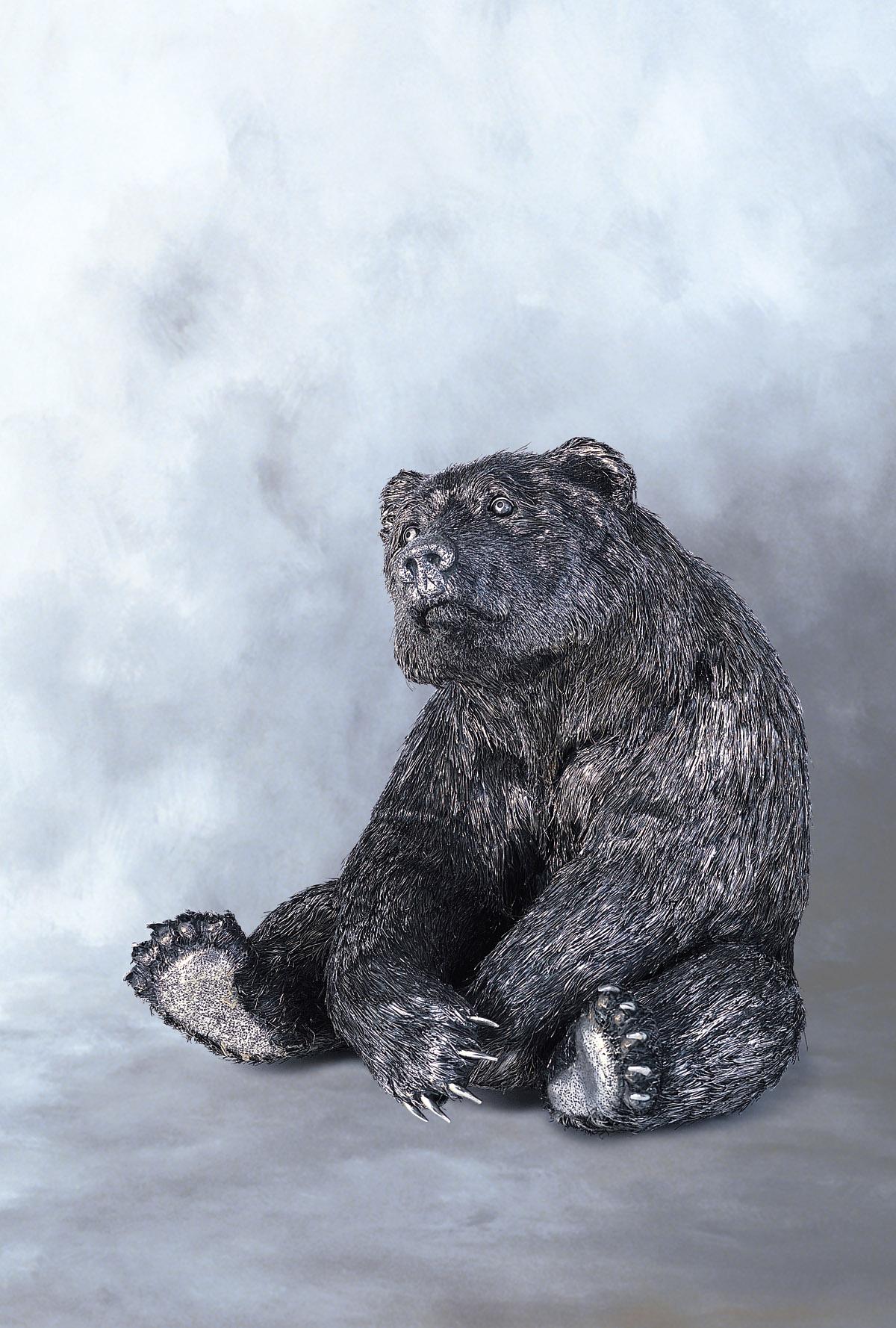 “Seated Bear,” 1999, by Gianmaria Buccellati. 925 sterling silver; 13 inches by 11 inches by 13 1/2 inches. Gift of Betty Grisham, Huntsville Museum of Art, Ala. (Huntsville Museum of Art)