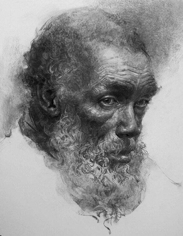 “Juan” by Oliver Sin (California, United States). Vine charcoal on paper; 17 inches by 14 inches. Recipient of the Exceptional Merit at the Portrait Society of America’s 28th Annual International Portrait Competition. (Courtesy of the Portrait Society of America)