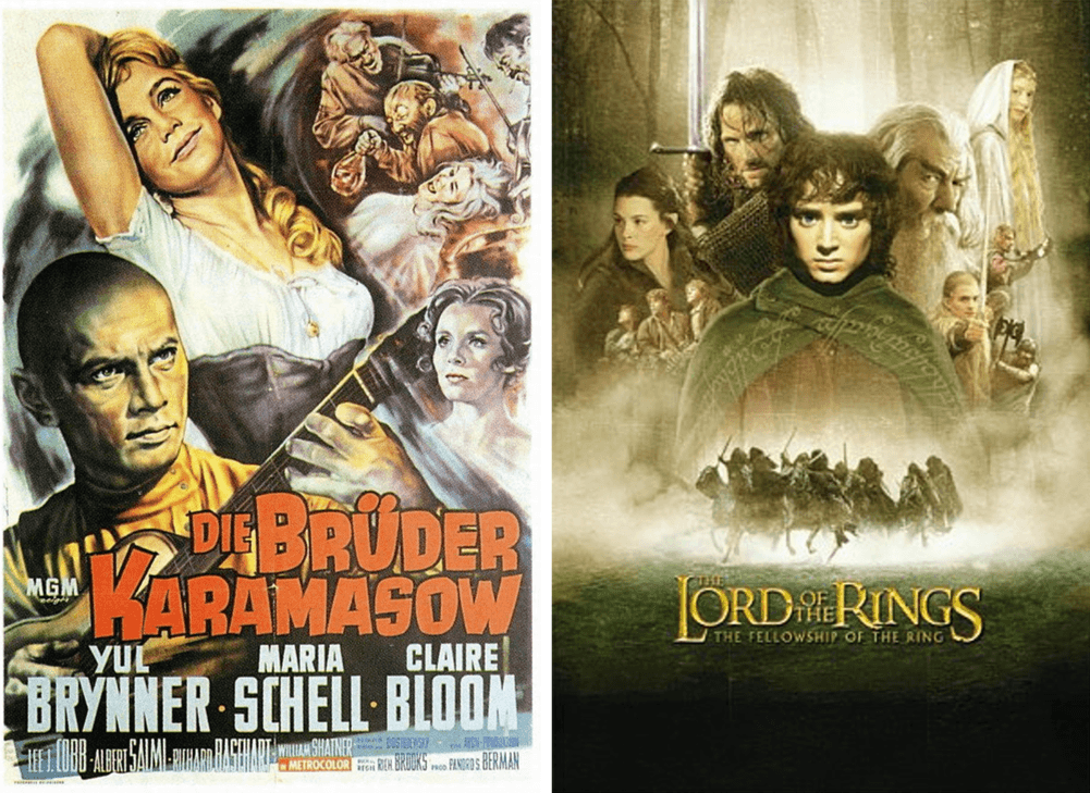 (Left) A posters for the films "The Brothers Kamarazov." (Left) Poster for film "Lord of the Rings." (Metro-Goldwyn-Mayer/New Line Cinema)
