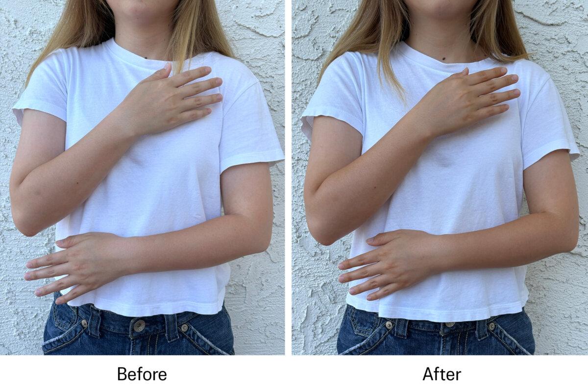 <p><br/>Me before self-tanner (left); me after using +Lux Unfiltered Gradual Self-Tanning Body Cream (right). Photo taken in natural indirect lighting outside.</p>