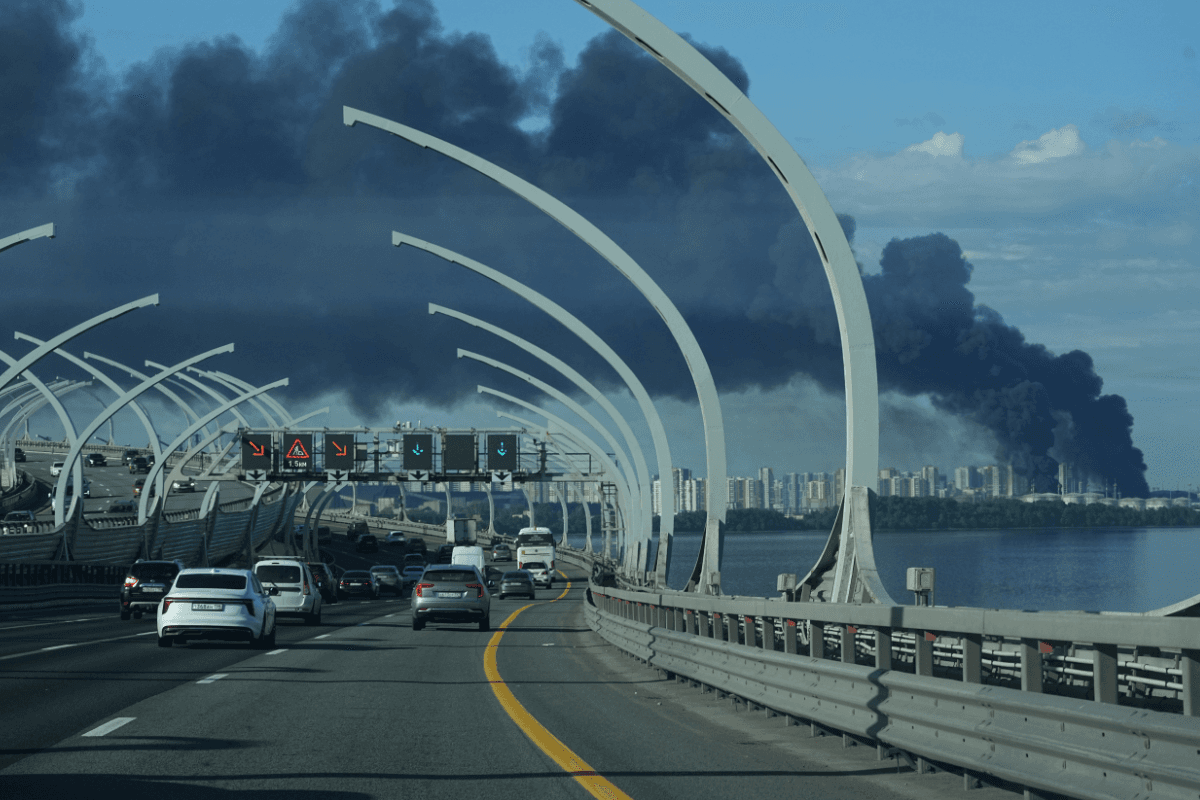 Ukrainian Drones Hit St. Petersburg Oil Terminal After Russian Attack Kills 22 Across Ukraine