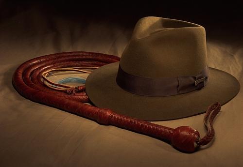 Indiana Jones's fedora and bullwhip. (<a href="https://commons.wikimedia.org/wiki/User:Gary2880">Gary 2880</a>/<a href="https://creativecommons.org/licenses/by/3.0/">CC BY 3.0</a>)
