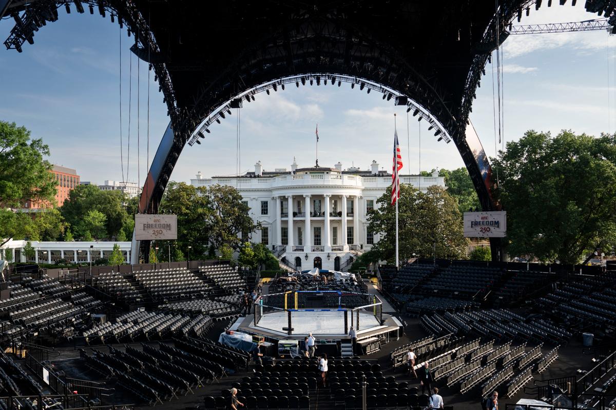 In Photos: UFC Octagon Erected at the White House for America’s 250th Anniversary