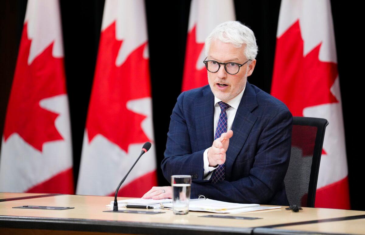Privacy Commissioner of Canada Philippe Dufresne holds a press conference in Ottawa on June 11, 2026, regarding the findings of an investigation into the Grok chatbot and sexualized deepfakes. (The Canadian Press/Sean Kilpatrick)