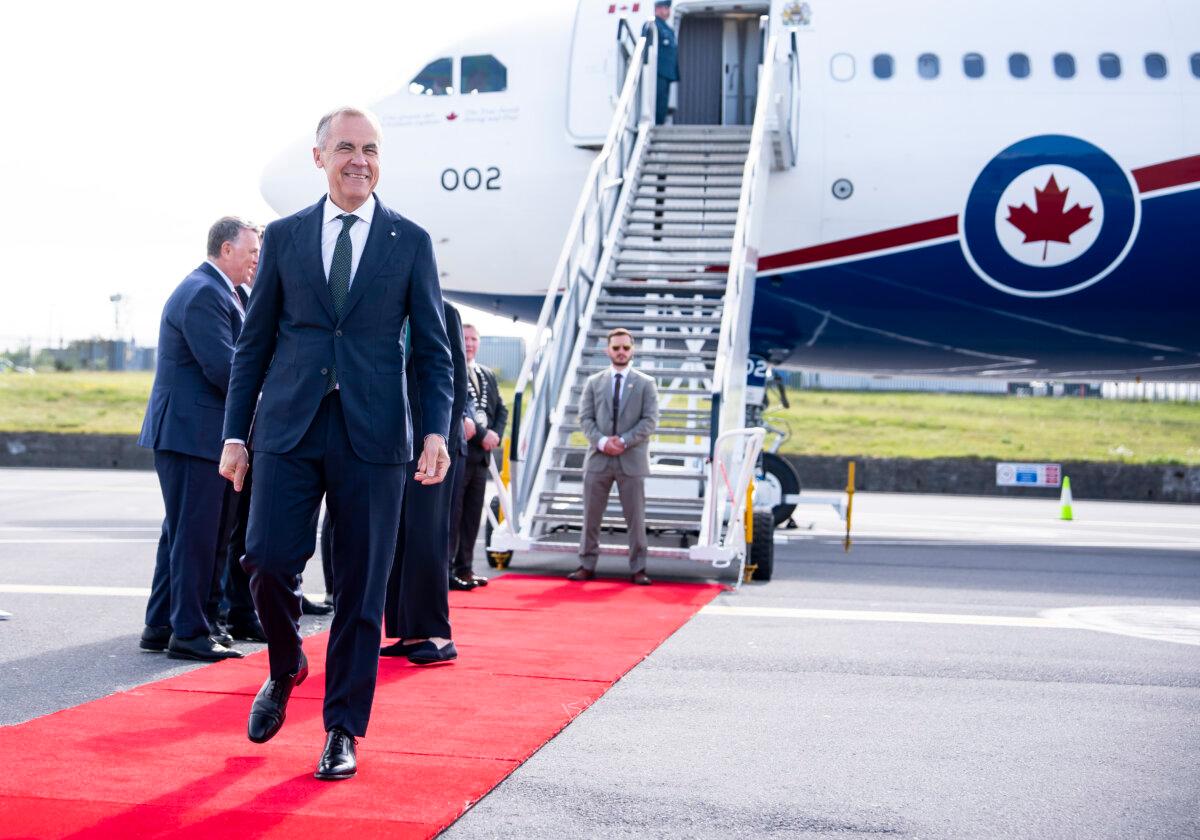 Prime Minister Mark Carney arrives in Charlestown, County Mayo, Ireland, on June 14, 2026. (The Canadian Press/Christopher Katsarov)
